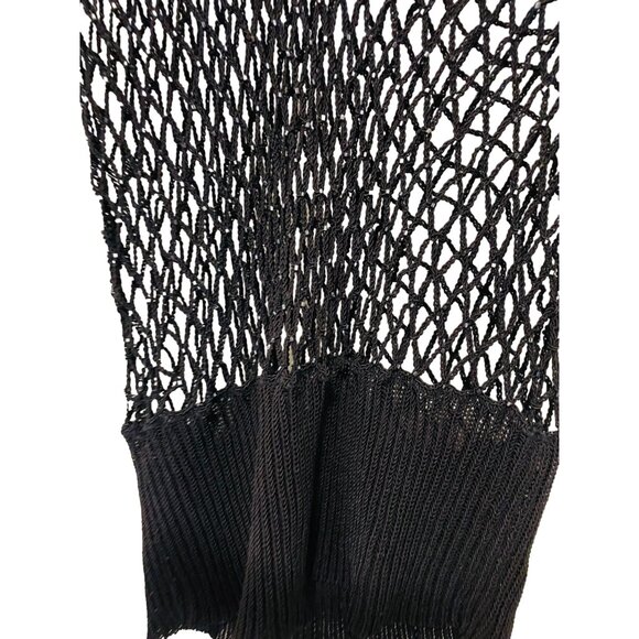 Them Limited Handknit Black Mesh V-Neck Top By The Limited Medium No tag - Picture 4 of 4